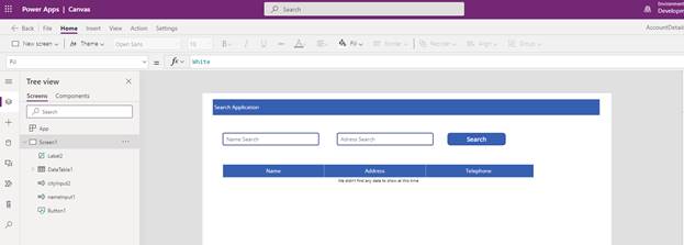 Search Application using power automate with canvas app